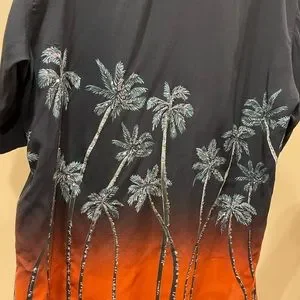 【CELINE】エディ期 22SS sunset palm tree shirt Celine Sequin-Embellished Palm Trees Printed Degrade Shirt